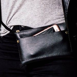 Handmade black fanny pack